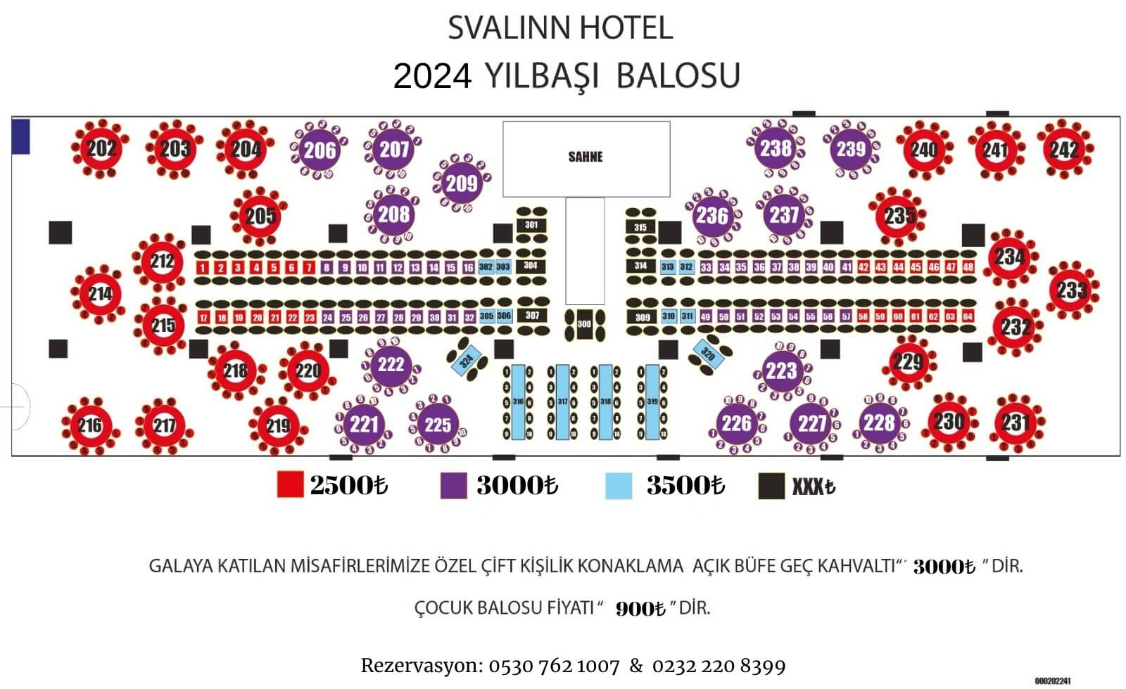 Svalinn Hotel Yılbaşı Programı Oturma Düzeni